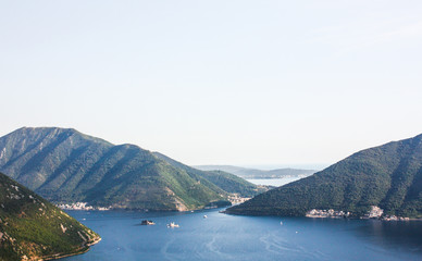 Fototapeta na wymiar Landscape with views of the Bay of Kotor in Montenegro
