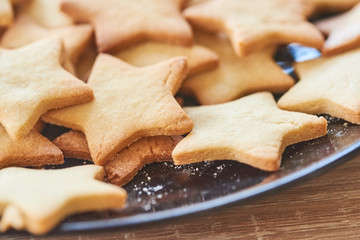 Homemade cookies star shapped.