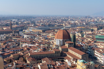 Fototapeta na wymiar florence,tuscany/Italy 22 february 2019 :view from the top of the cathethal chapel
