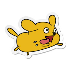 sticker cartoon of cute kawaii dog