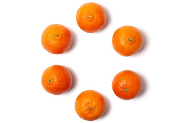 Tangerine or Mandarin. Isolated on White Background.