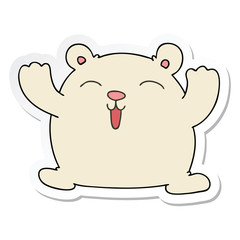 sticker of a quirky hand drawn cartoon funny polar bear