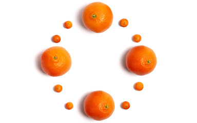 Tangerine or Mandarin. Isolated on White Background.