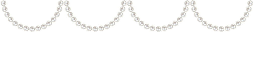 Pearls. Jewelry. Vector illustration. Garland. Beads. Shiny decorations.