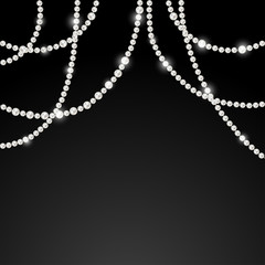 Pearls. Jewelry. Vector illustration. Garland. Beads. Shiny decorations.