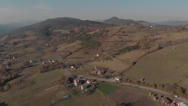 Serbian village in autumn