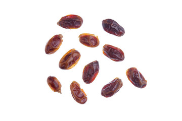 Dates on a white background. Tropical fruit. Isolated on white.