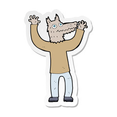 sticker of a cartoon wolf man