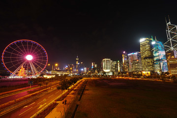 Fototapeta na wymiar 香港 ライトアップされた中環碼頭