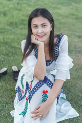 Fototapeta premium Smile woman in park