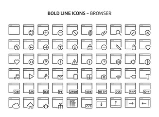 Browser, bold line icons