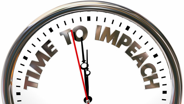 Time to Impeach Clock Words 3d Illustration