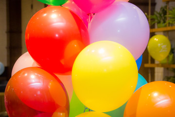 Colored balloons at the event