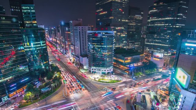 Seoul city at night South Korea