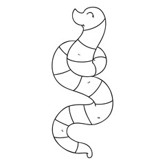 quirky line drawing cartoon worm