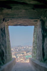 florence,tuscany/Italy 22 february 2019 :view from the windos before the top of the cathedral's bell tower