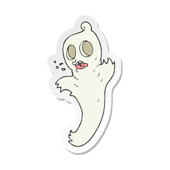 sticker of a cartoon ghost