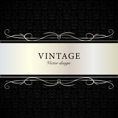 Hand drawn black vintage calligraphy card template