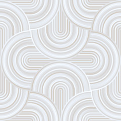 Fototapeta na wymiar Crazy curves - tangled geometric pattern with pale pastel white colors.