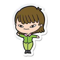 sticker of a cartoon woman