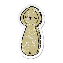 distressed sticker of a cartoon spoon