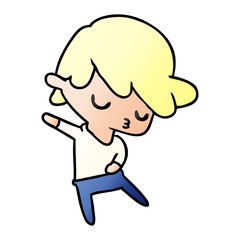 gradient cartoon of kawaii cute boy