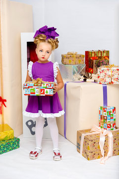 little girl doll with gifts