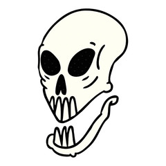 cartoon doodle of a skull head