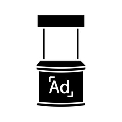 Promotional stand glyph icon