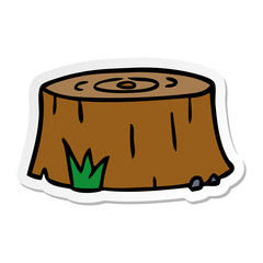 sticker cartoon doodle of a tree log
