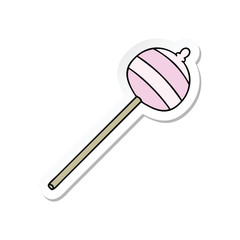 sticker of a quirky hand drawn cartoon lolipop