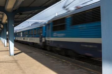 Obraz premium railway station in the city