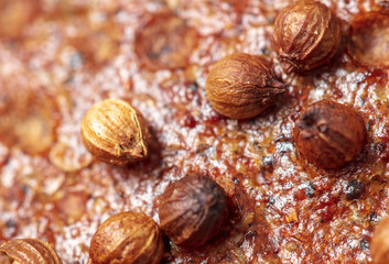 Sesame rye bread as a background