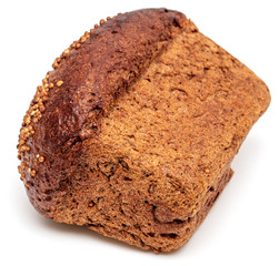 Rye bread on a white background