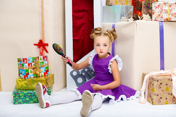 little girl doll with gifts