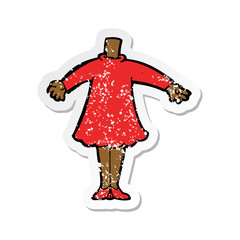 retro distressed sticker of a cartoon female body