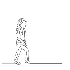 vector, isolated, sketch, simple lines, baby, girl, walking