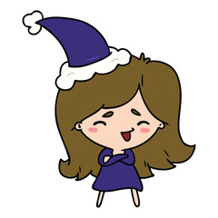 christmas cartoon of kawaii girl