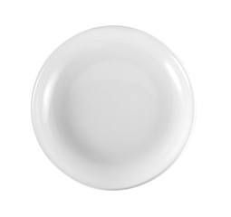 empty white plate isolated on white background