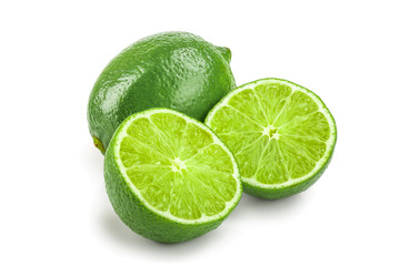 lime with half isolated on white background