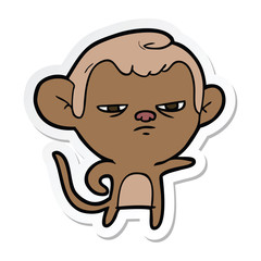 sticker of a cartoon monkey