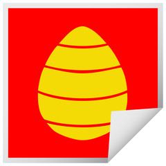 quirky square peeling sticker cartoon easter egg