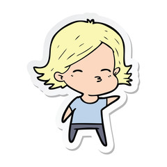 sticker of a cartoon woman
