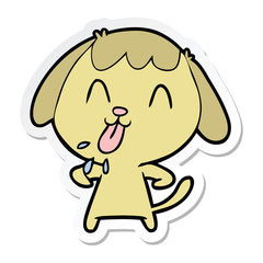 sticker of a cute cartoon dog