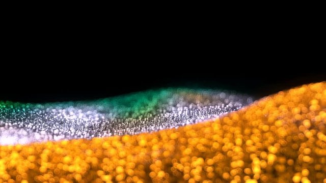Golden, Silver Green Shiny moving glitter background abstract seamless VJ loop particles alpha matte