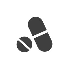 Pills medical icon sign simple flat illustration
