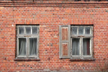 window in brick wall