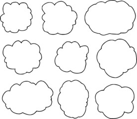 Obraz premium Rough sketch of a cloud type frame set