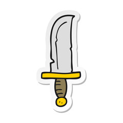 sticker of a cartoon knife
