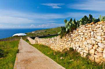 Mnajdra Megalithic Temple, Qrendi Village coastline, Malta Island, Malta, Europe